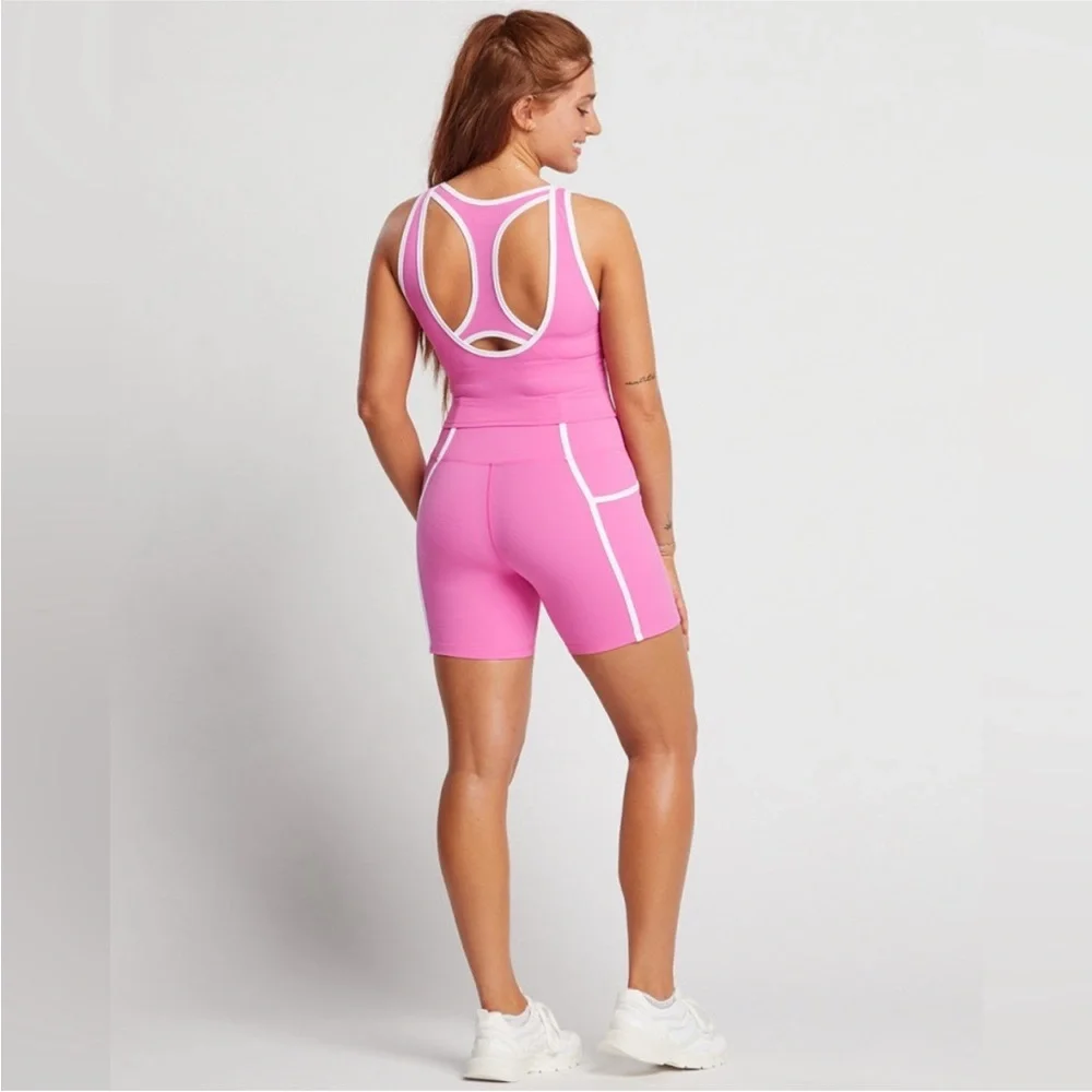 Beach Riot Ash Top & Nola Bike Short Set in Bloom - Picture 5 of 6